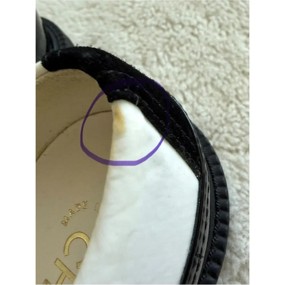CHANEL women black/white women laces up platform shoes size 36 EU Retail 1275$
